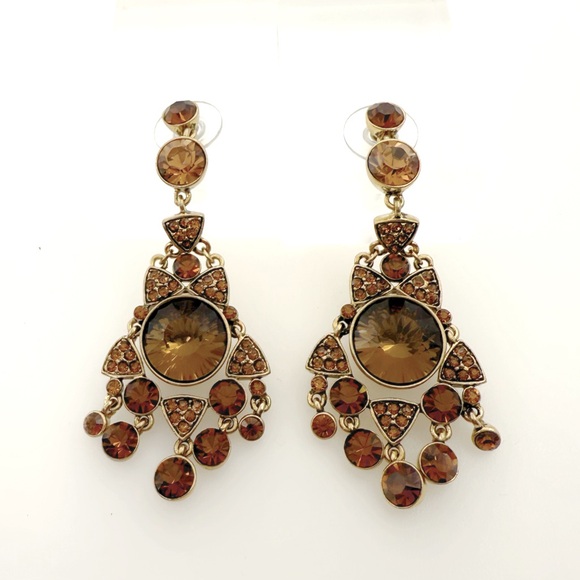 Givenchy Elegant Brown Chandelier Earrings. NWOT - Picture 2 of 5